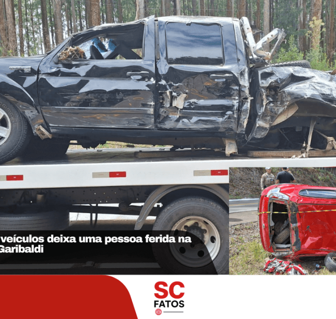 Colisão entre dois veículos deixa uma pessoa ferida na SC-390, em Anita Garibaldi
