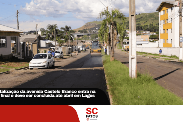 Revitalização da avenida Castelo Branco entra na fase final e deve ser concluída até abril em Lages