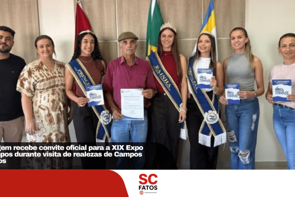 Vargem recebe convite oficial para a XIX Expo Campos durante visita de realezas de Campos Novos