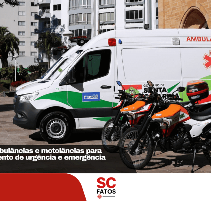 Lages recebe ambulâncias e motolâncias para reforçar atendimento de urgência e emergência