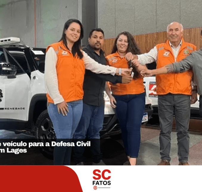 Rio Rufino recebe veículo para a Defesa Civil durante evento em Lages