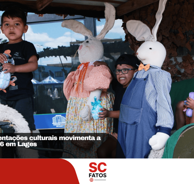 Sábado de apresentações culturais movimenta a Doce Páscoa 2026 em Lages