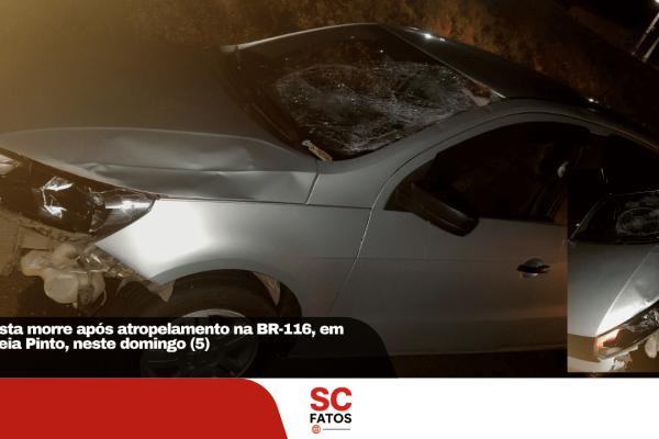 Ciclista morre após atropelamento na BR-116, em Correia Pinto, neste domingo (5)
