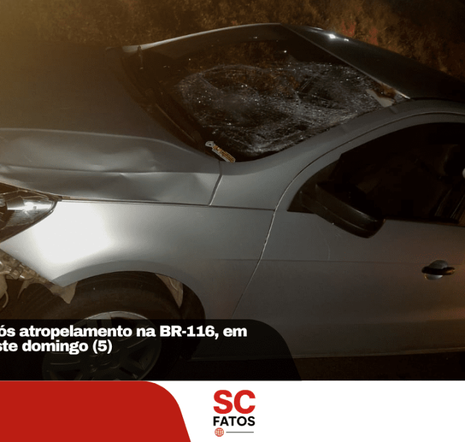 Ciclista morre após atropelamento na BR-116, em Correia Pinto, neste domingo (5)