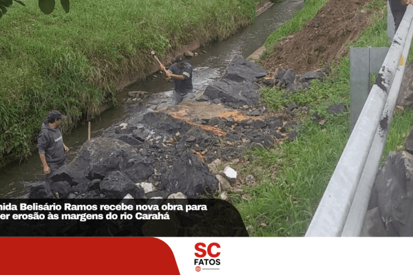 Avenida Belisário Ramos recebe nova obra para conter erosão às margens do rio Carahá