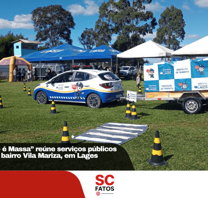 Ação “Meu Bairro é Massa” reúne serviços públicos e comunidade no bairro Vila Mariza, em Lages