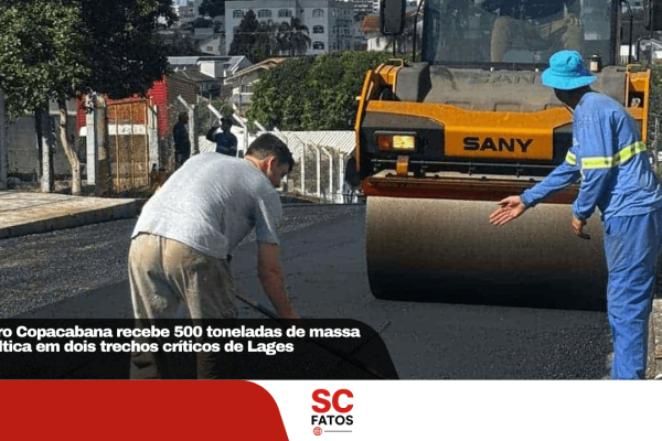 Bairro Copacabana recebe 500 toneladas de massa asfáltica em dois trechos críticos de LagesI