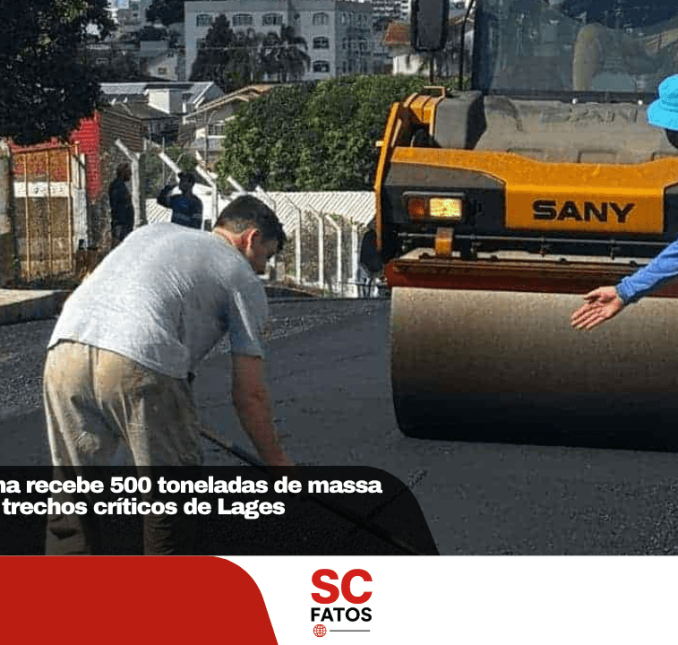 Bairro Copacabana recebe 500 toneladas de massa asfáltica em dois trechos críticos de LagesI