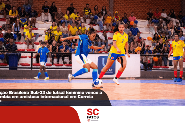 Seleção Brasileira Sub-23 de futsal feminino vence a Colômbia em amistoso internacional em Correia Pinto