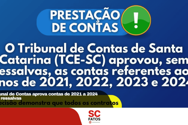 Tribunal de Contas aprova contas de 2021 a 2024 sem ressalvas