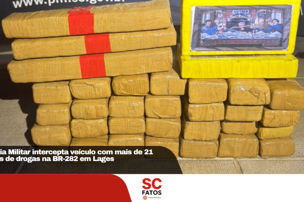 Polícia Militar intercepta veículo com mais de 21 quilos de drogas na BR-282 em Lages