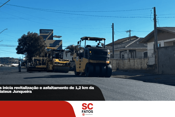 Lages inicia revitalização e asfaltamento de 1,2 km da rua Mateus Junqueira