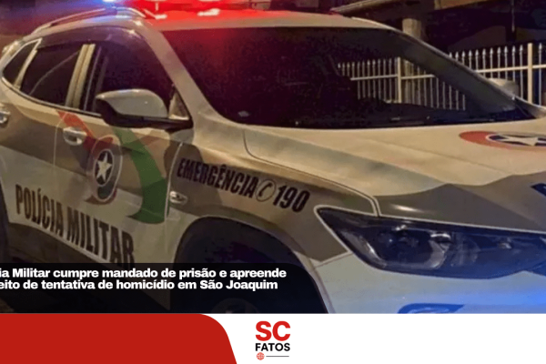 Polícia Militar cumpre mandado de prisão e apreende suspeito de tentativa de homicídio em São Joaquim