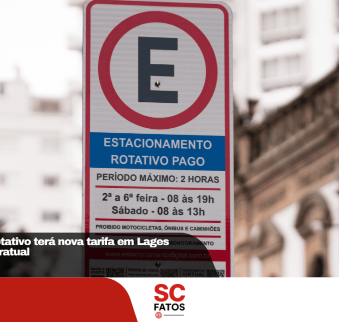 Estacionamento rotativo terá nova tarifa em Lages após reajuste contratual