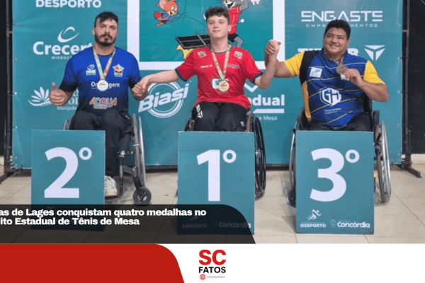 Atletas de Lages conquistam quatro medalhas no Circuito Estadual de Tênis de Mesa