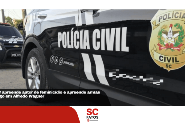PCSC apreende autor de feminicídio e apreende armas de fogo em Alfredo Wagner