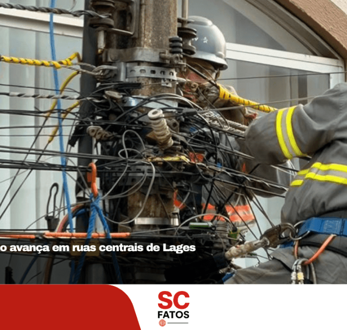 Operação Limpa Fio avança em ruas centrais de Lages