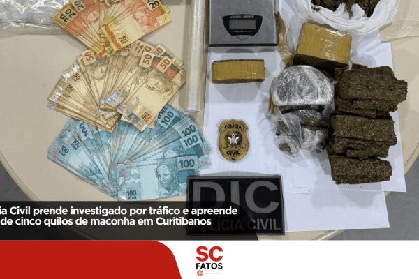 Polícia Civil prende investigado por tráfico e apreende mais de cinco quilos de maconha em Curitibanos