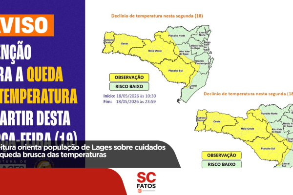 Prefeitura orienta população de Lages sobre cuidados com queda brusca das temperaturas