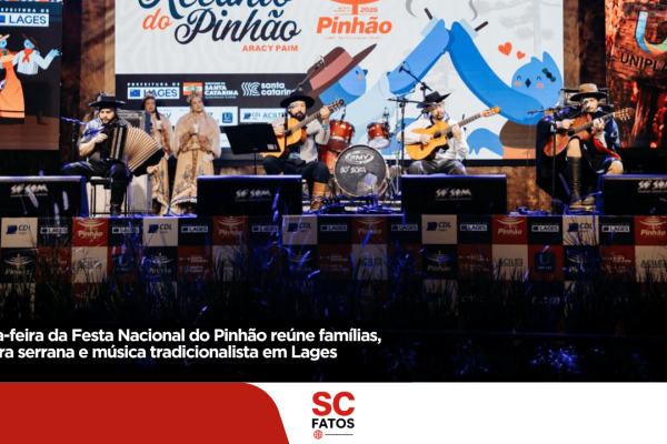 Terça-feira da Festa Nacional do Pinhão reúne famílias, cultura serrana e música tradicionalista em Lages