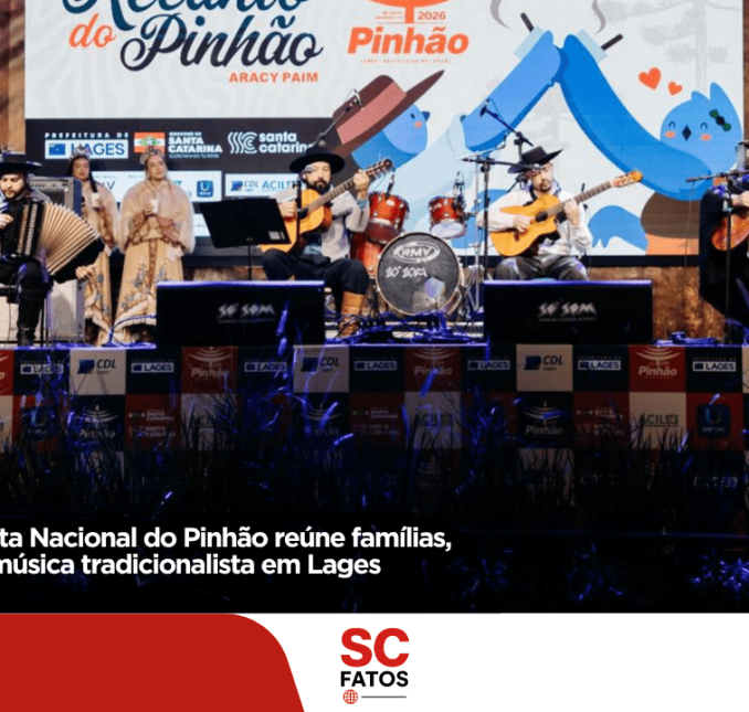 Terça-feira da Festa Nacional do Pinhão reúne famílias, cultura serrana e música tradicionalista em Lages