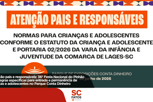 Atenção pais e responsáveis: Festa Nacional do Pinhão terá regras para entrada e permanência de crianças e adolescentes no Parque Conta Dinheiro