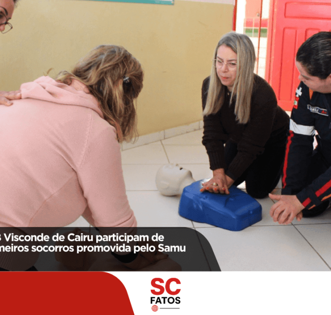 Profissionais da EEB Visconde de Cairu participam de capacitação em primeiros socorros promovida pelo Samu