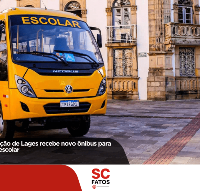 Secretaria da Educação de Lages recebe novo ônibus para reforçar transporte escolar