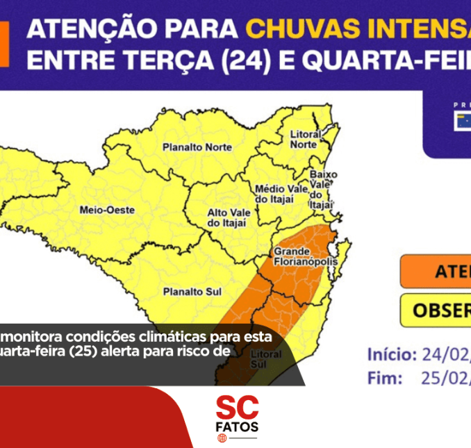Prefeitura de Lages monitora condições climáticas para esta terça-feira (24) e alerta para risco de temporais
