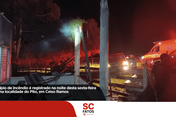 Princípio de incêndio é registrado na localidade do Pito, em Celso Ramos