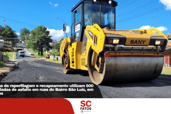 Obras de reperfilagem e recapeamento utilizam 600 toneladas de asfalto em ruas do Bairro São Luiz, em Lages