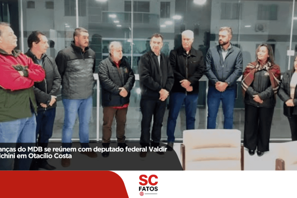 Lideranças do MDB se reúnem com deputado federal Valdir Cobalchini em Otacílio Costa