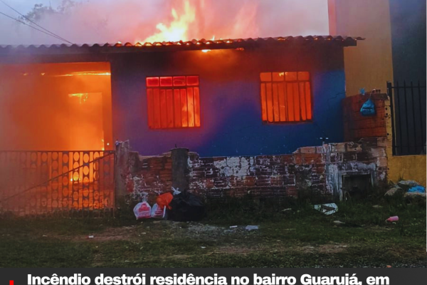 Incêndio destrói residência no bairro Guarujá, em Lages