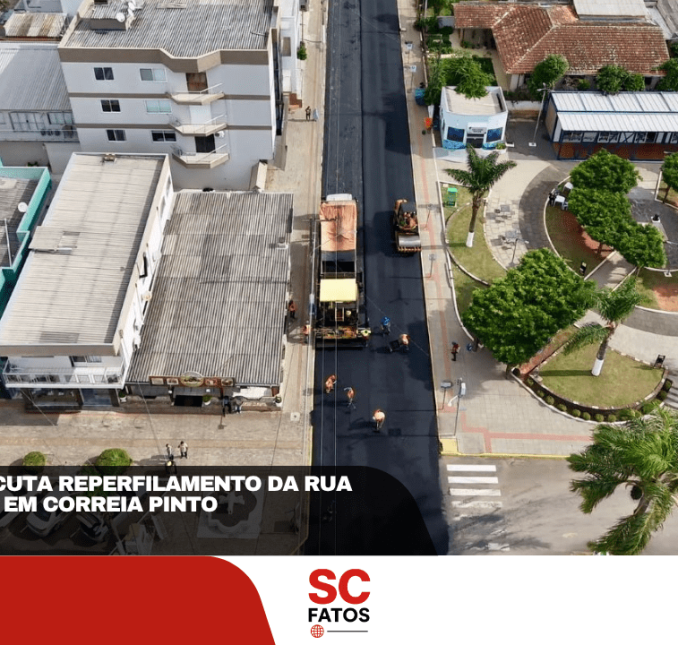 PREFEITURA EXECUTA REPERFILAMENTO DA RUA GETÚLIO VARGAS EM CORREIA PINTO