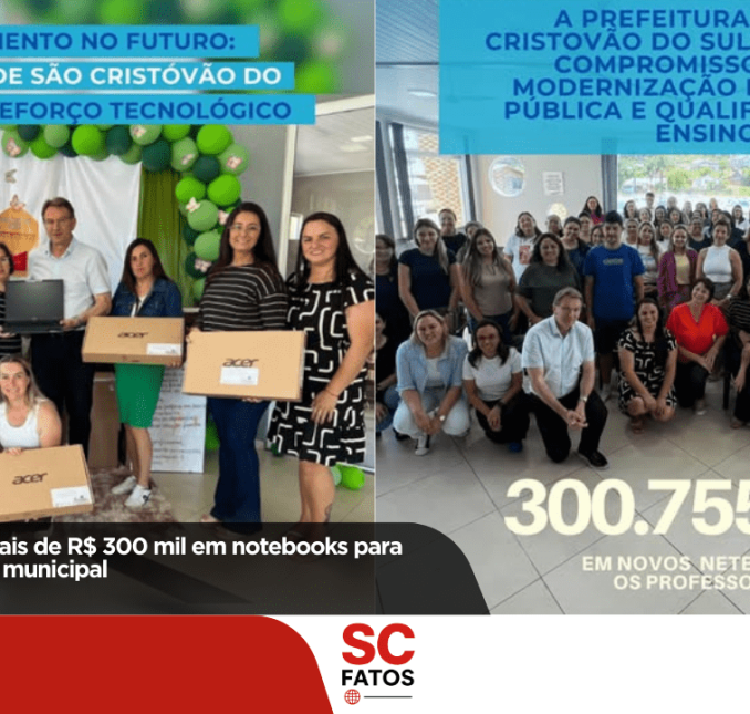 Prefeitura investe mais de R$ 300 mil em notebooks para professores da rede municipal