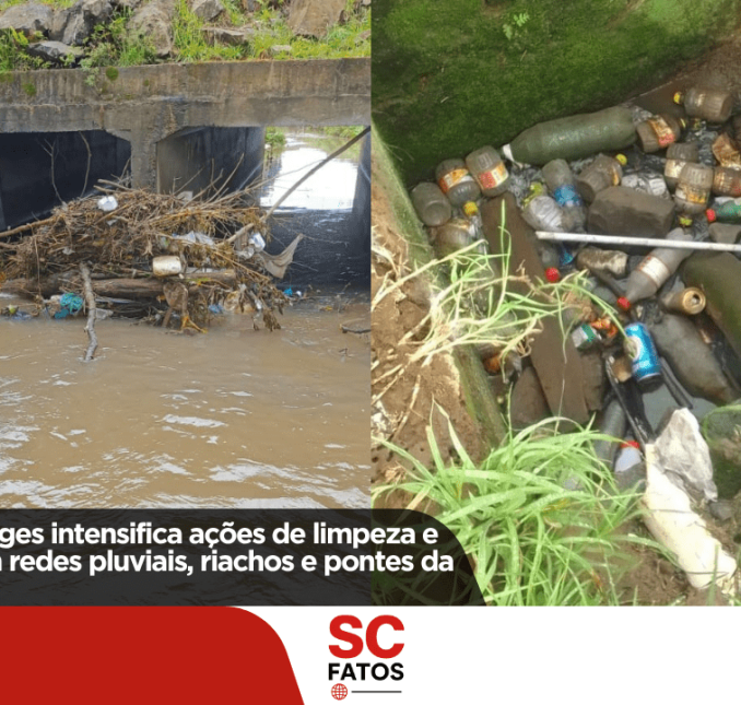 Prefeitura de Lages intensifica ações de limpeza e manutenção em redes pluviais, riachos e pontes da cidade