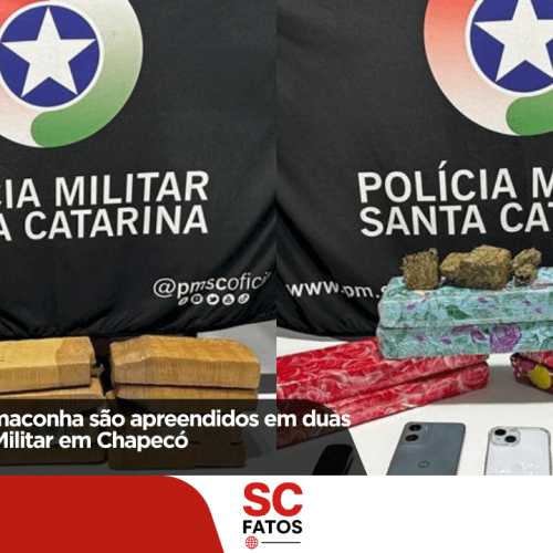 Mais de 11 kg de maconha são apreendidos em duas ações da Polícia Militar em Chapecó