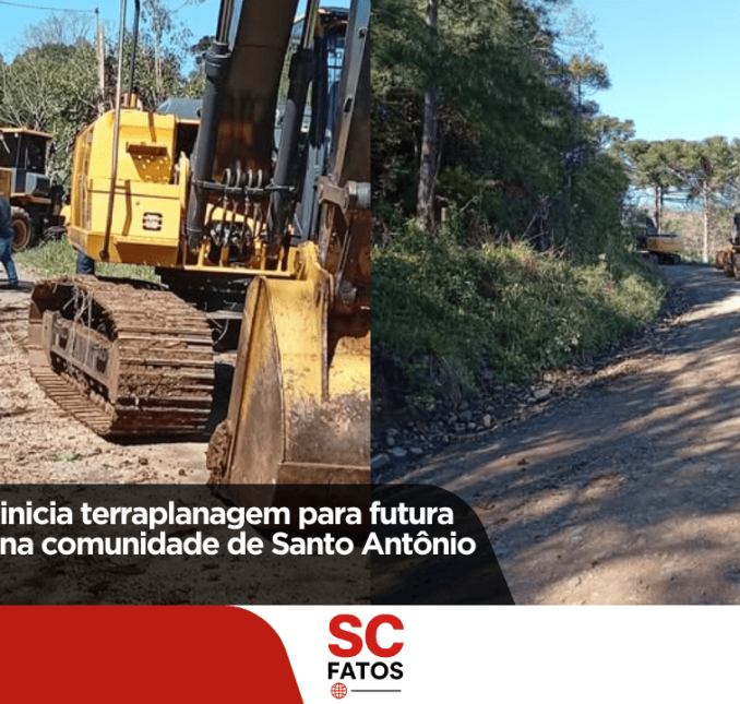 Abdon Batista inicia terraplanagem para pavimentação na comunidade de Santo Antônio