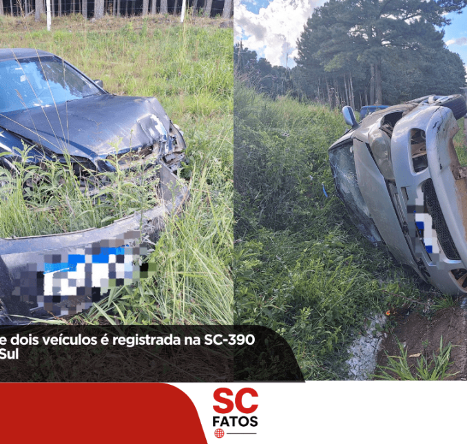 Colisão traseira entre dois veículos é registrada na SC-390 em Campo Belo do Sul