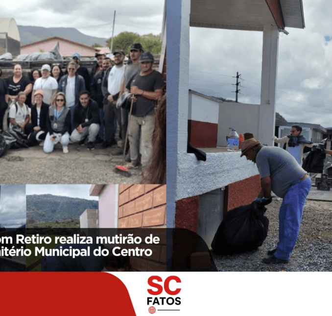 Prefeitura de Bom Retiro realiza mutirão de limpeza no Cemitério Municipal do Centro