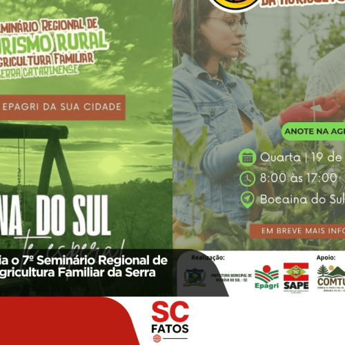 Bocaina do Sul sedia o 7º Seminário Regional de Turismo Rural da Agricultura Familiar da Serra Catarinense