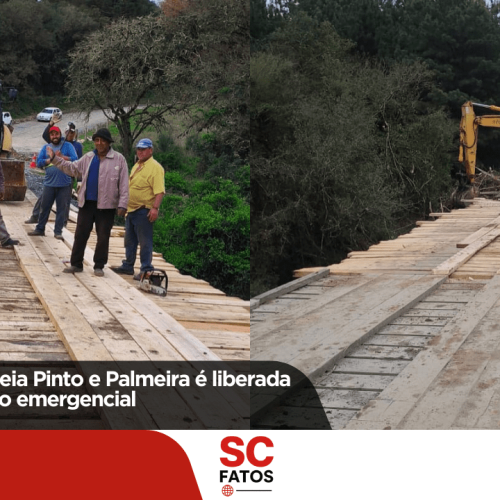 Ponte entre Correia Pinto e Palmeira é liberada após manutenção emergencial