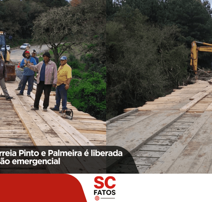 Ponte entre Correia Pinto e Palmeira é liberada após manutenção emergencial
