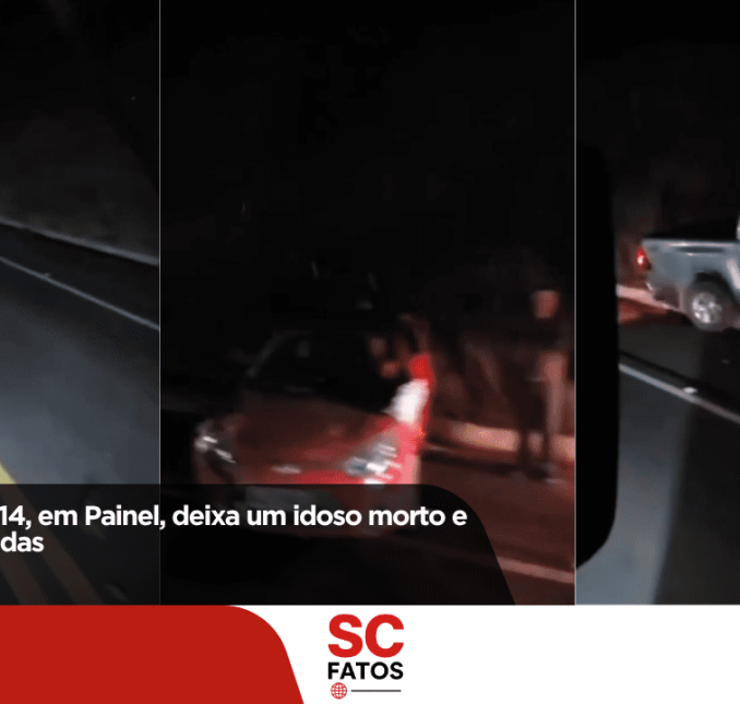 Acidente na SC-114, em Painel, deixa um idoso morto e duas pessoas feridas