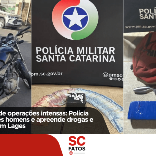 Fim de semana de operações intensas: Polícia Militar prende três homens e apreende drogas e veículo furtado em Lages
