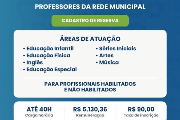 Palmeira abre processo seletivo para professores
