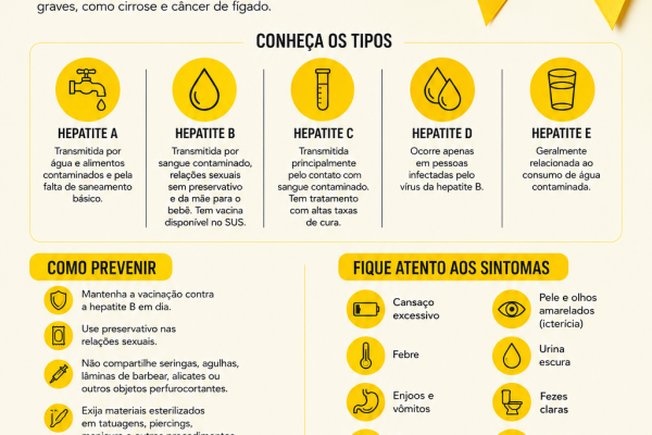 Julho Amarelo reforça a importância da prevenção, do diagnóstico e do tratamento das hepatites virais