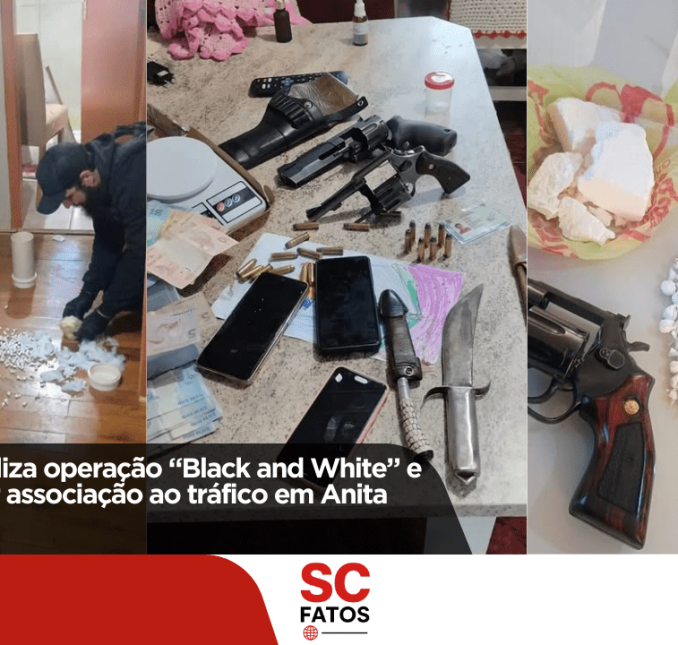 Polícia Civil realiza operação “Black and White” e prende três por associação ao tráfico em Anita Garibaldi!