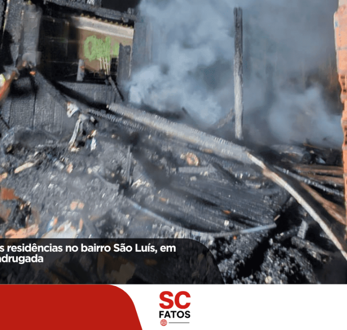 Incêndio atinge duas residências no bairro São Luís, em Lages, durante a madrugada
