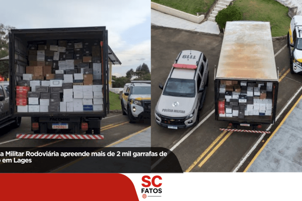 Polícia Militar Rodoviária apreende mais de 2 mil garrafas de vinho em Lages